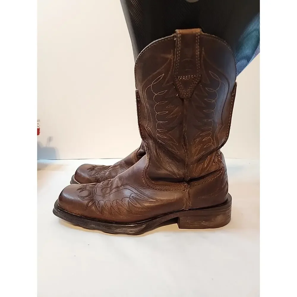 Ariat 10010944 Brown Rambler Phoenix Square Toe Leather Western Boots Mens 7.5 D
